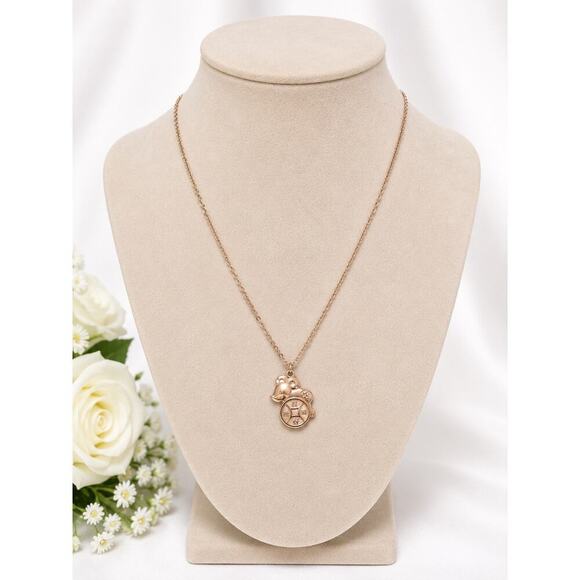 Other Jewelry - Rose Gold Lucky Charm Pendant Necklace Bell Clock Minimalist Women Jewelry